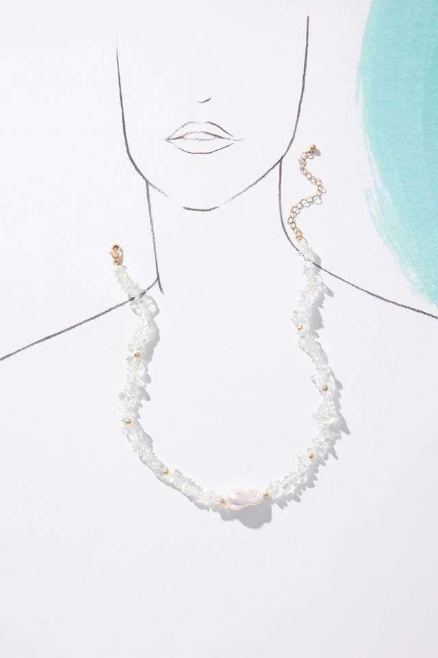 Rock Crystal Pearl Necklace #2