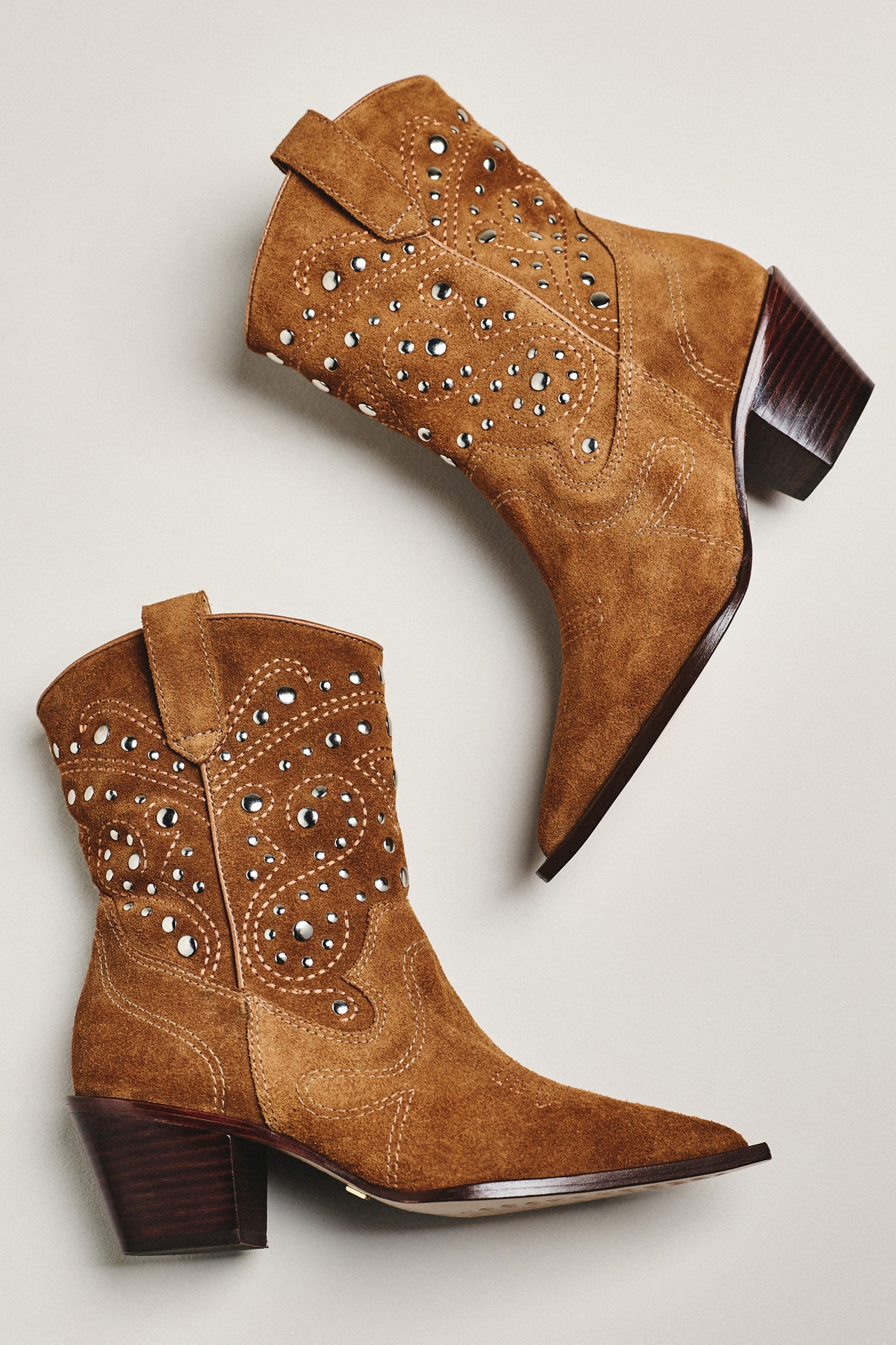 By Anthropologie Studded Western Boots