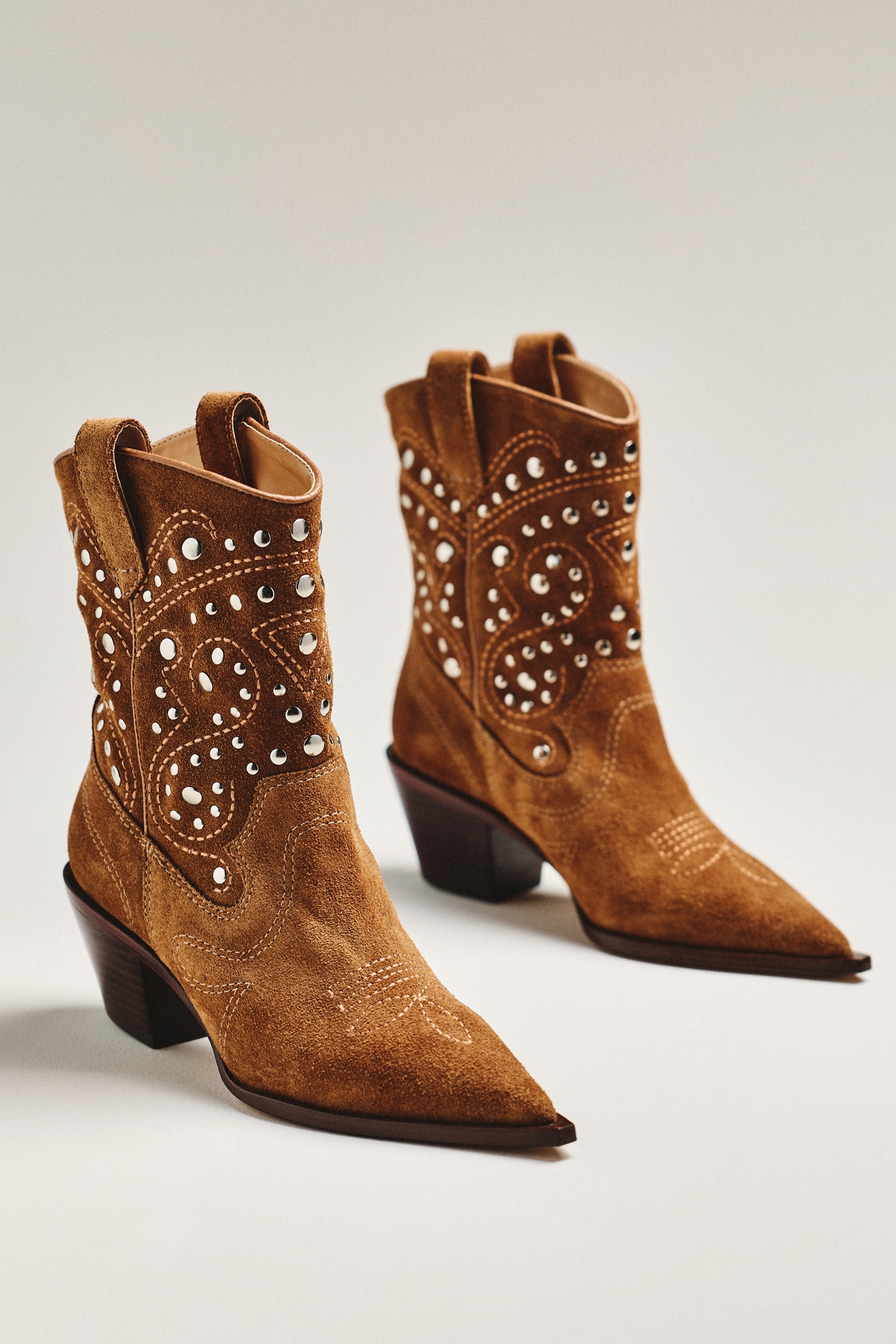 By Anthropologie Studded Western Boots