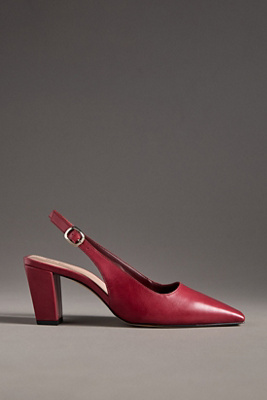 Maeve Snip-toe Slingback Block Heels In Red