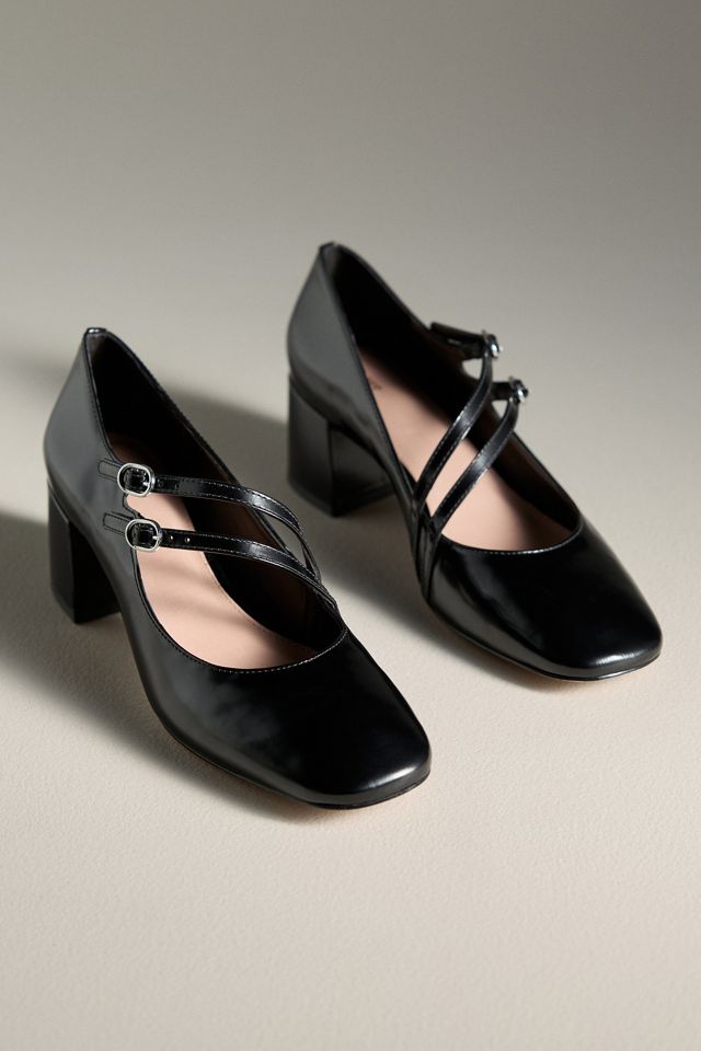 Maeve Asymmetric Strap Block-Heel Mary Janes #1