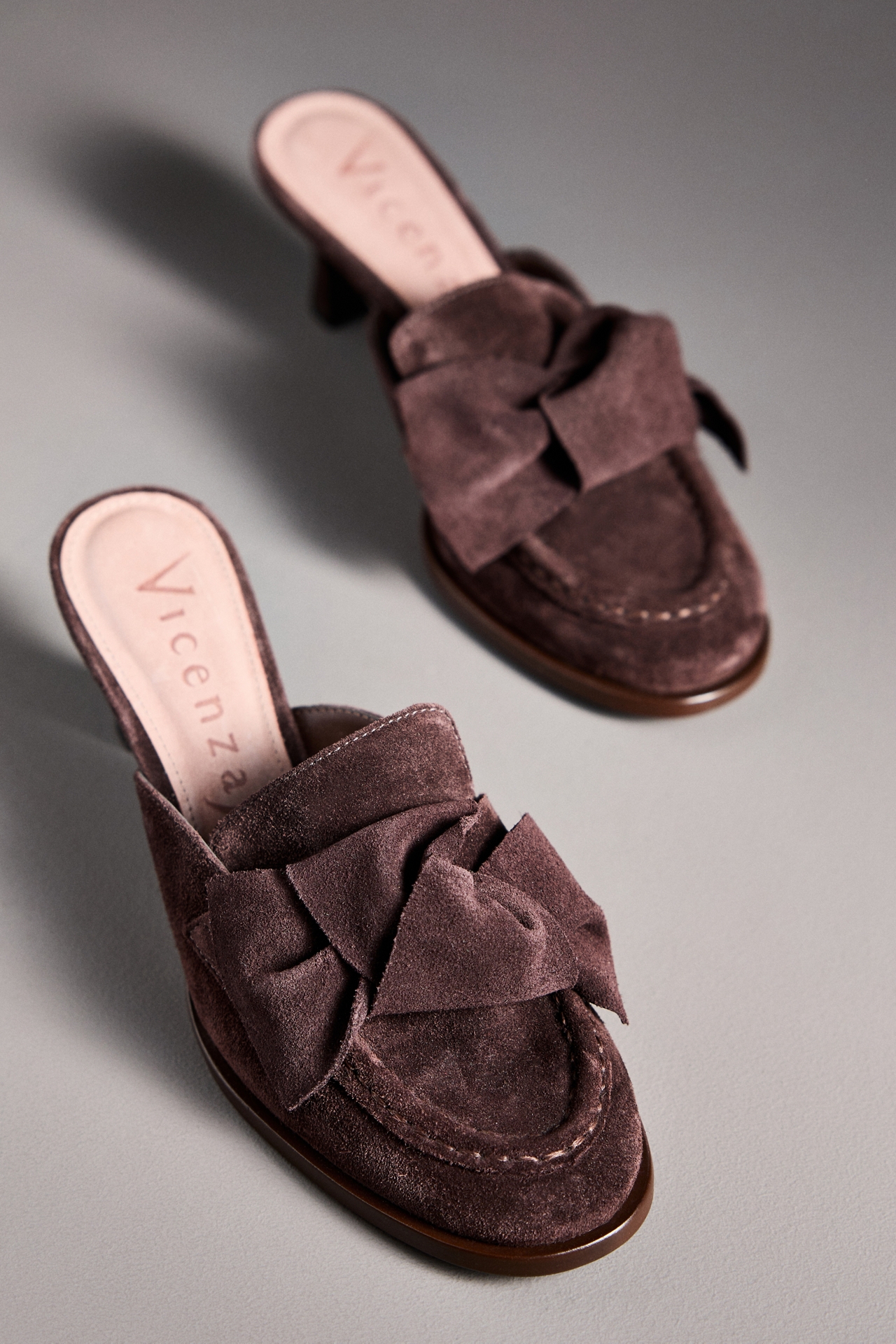 Vicenza Kitten-Heel Loafer Mules