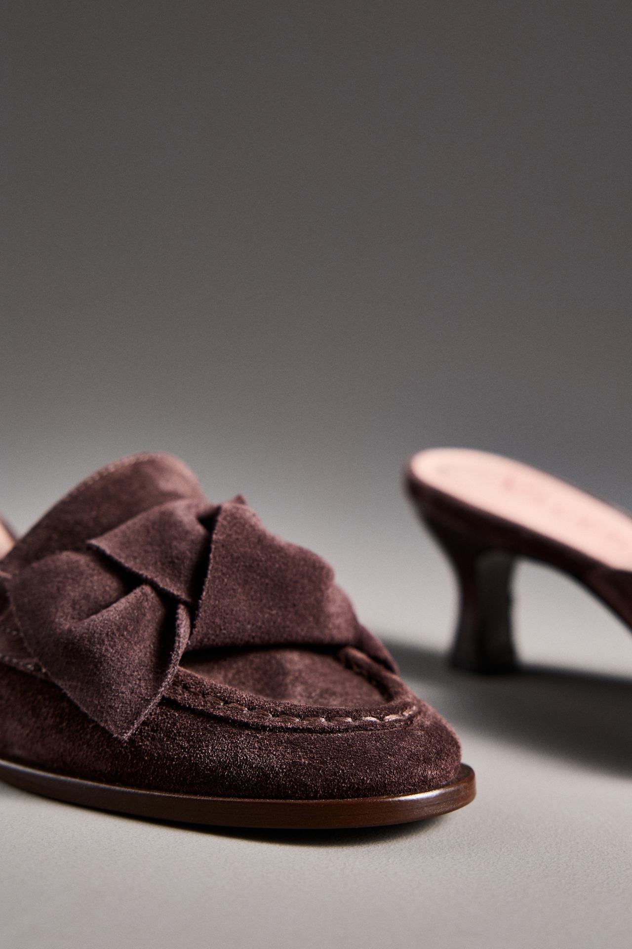 Vicenza Kitten-Heel Loafer Mules