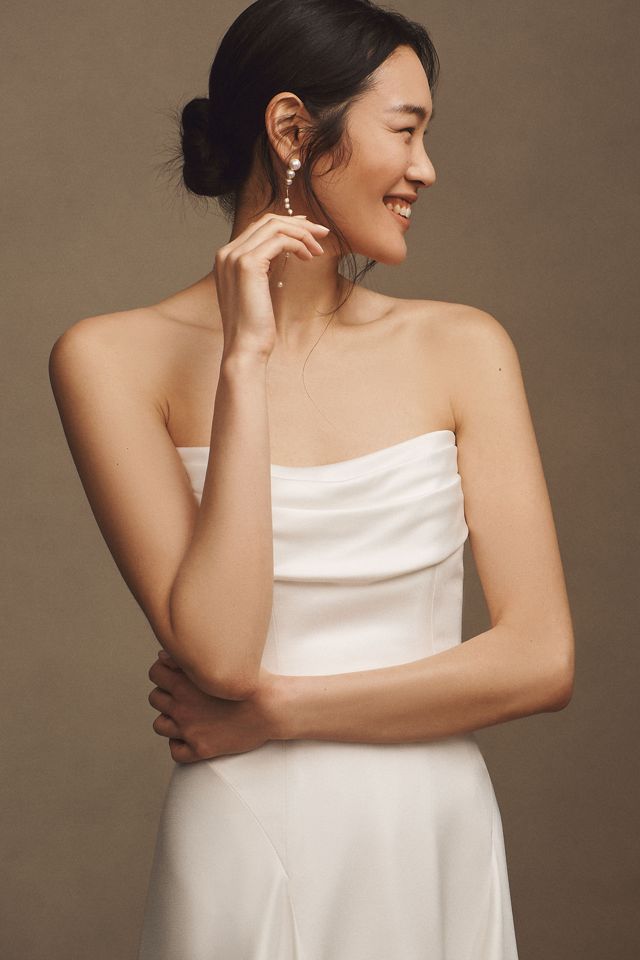 Jenny by Jenny Yoo Lee Satin Off-The-Shoulder A-Line Wedding Gown