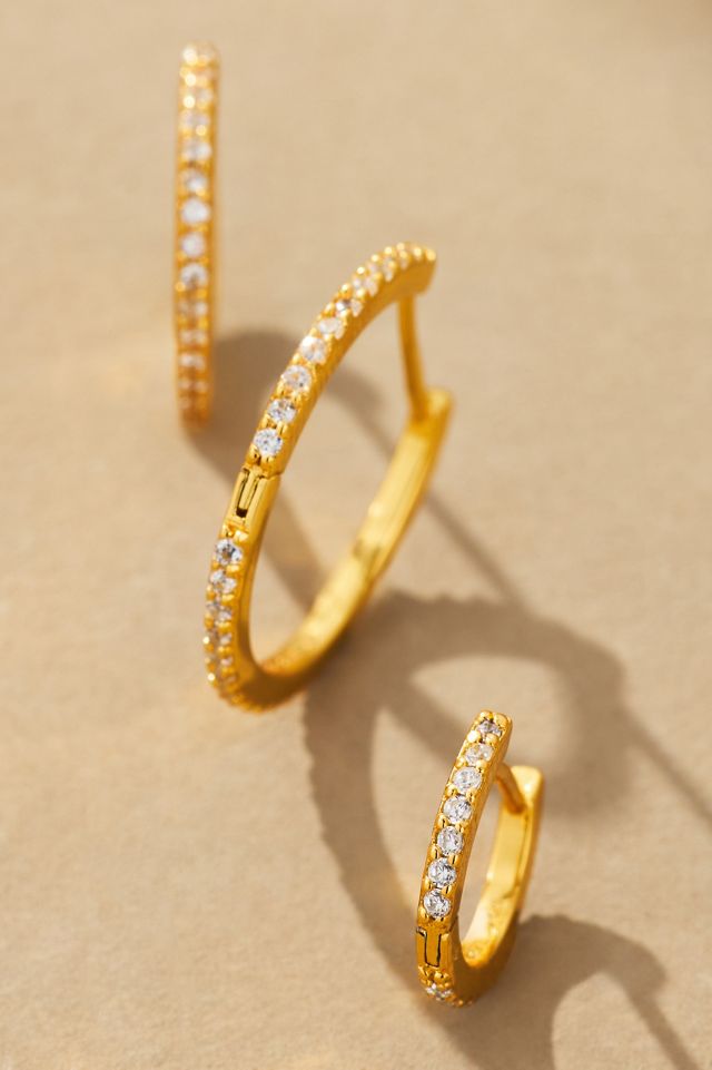 BaubleBar Niata Pavé Huggie Hoop Earrings, Set of 3 #1