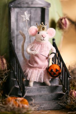 Pink Witch Mouse Felt Critter