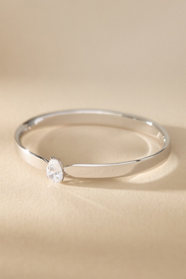Nadri Farrah Pear Crystal Hinged Bracelet In Silver