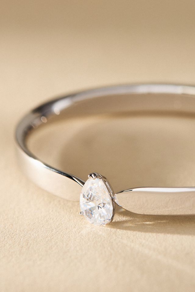 NADRI Farrah Pear Crystal Hinged Bracelet #1