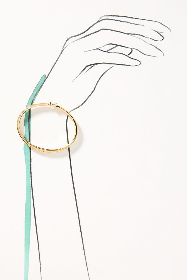NADRI Farrah Pear Crystal Hinged Bracelet #2