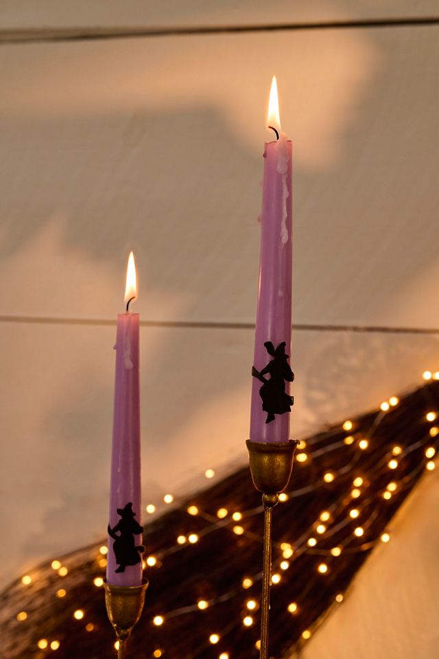Witch + Broomstick Taper Candles, Set of 2 #2