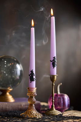 Terrain Witch + Broomstick Taper Candles, Set Of 2 In Black