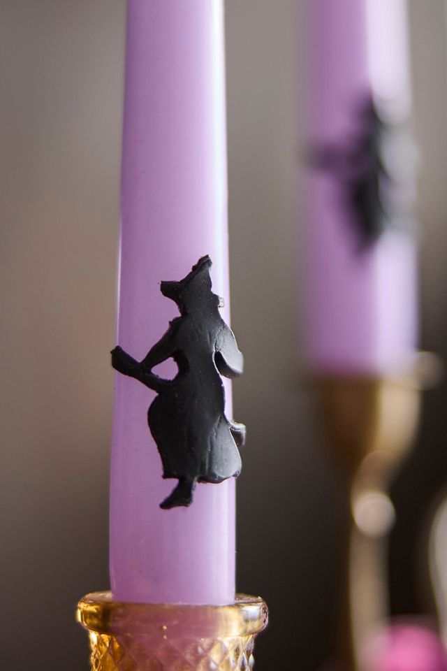 Witch + Broomstick Taper Candles, Set of 2 #1