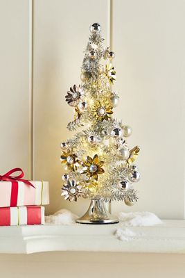 Tinsel Tree Light-Up Decorative Object
