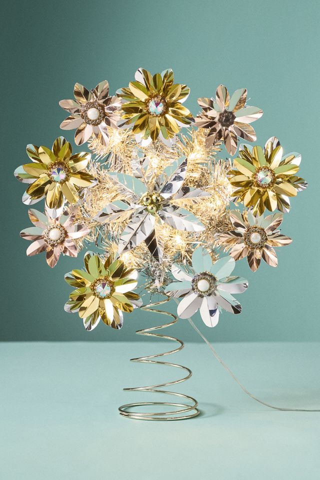 Light-Up Tinsel Tree Topper #1