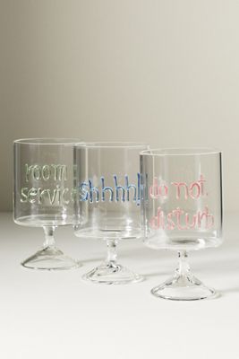 Word Play Wine Glass