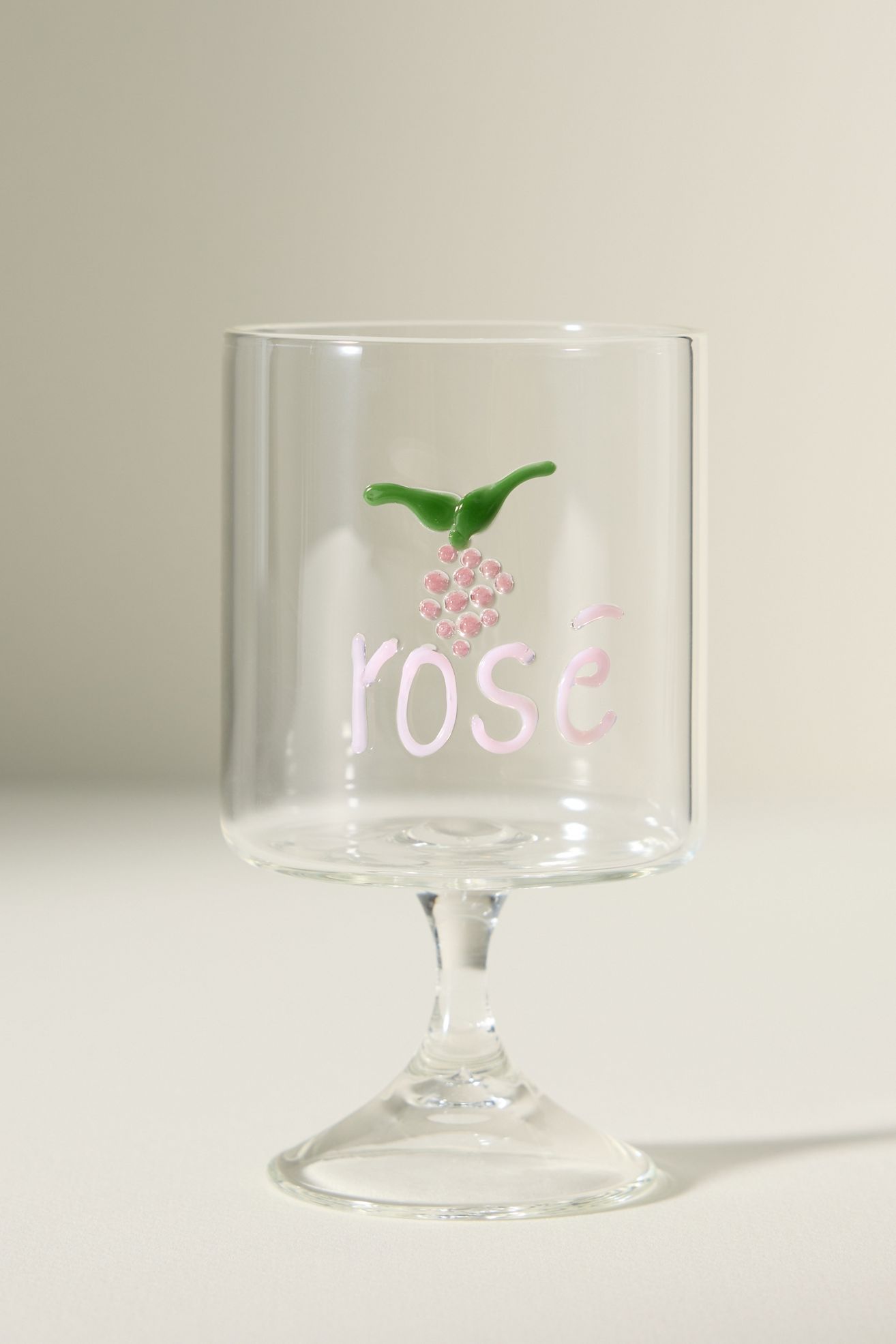 Word Play Wine Glass - Rose, One Size