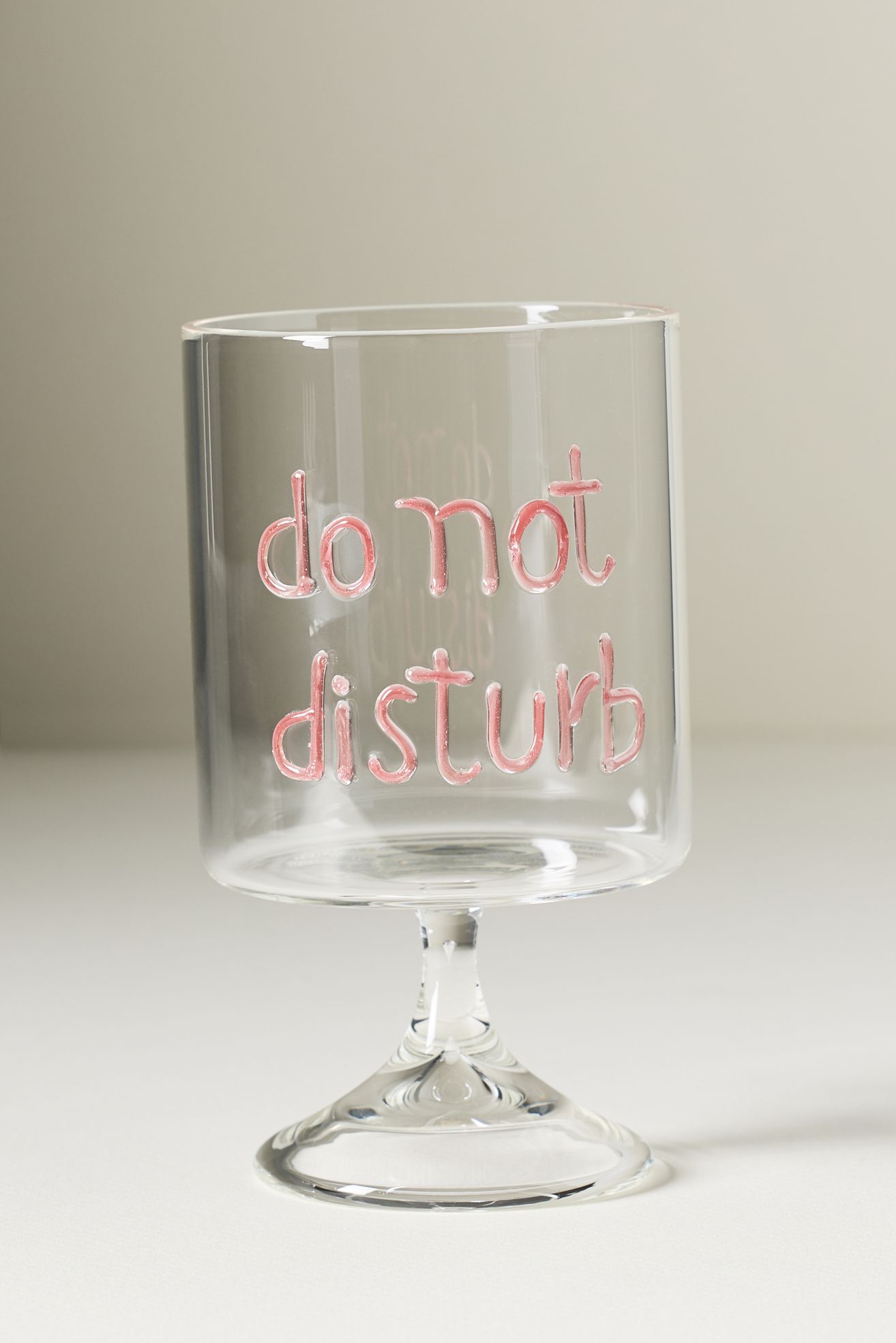 Word Play Wine Glass - Mauve pink, One Size