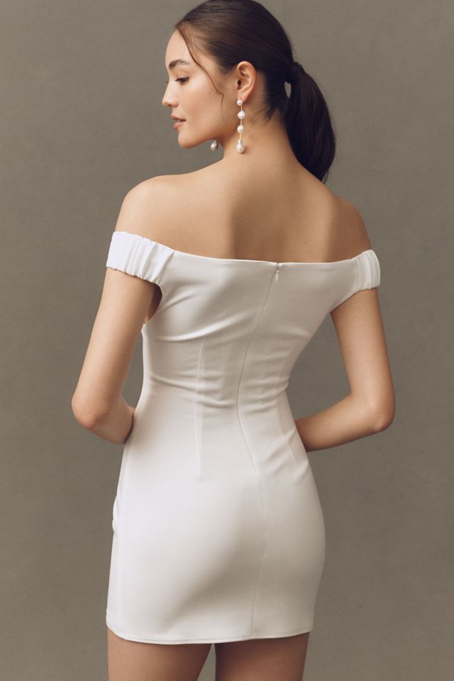 Katie May Nanette Off-The-Shoulder Crepe Mini Dress #1