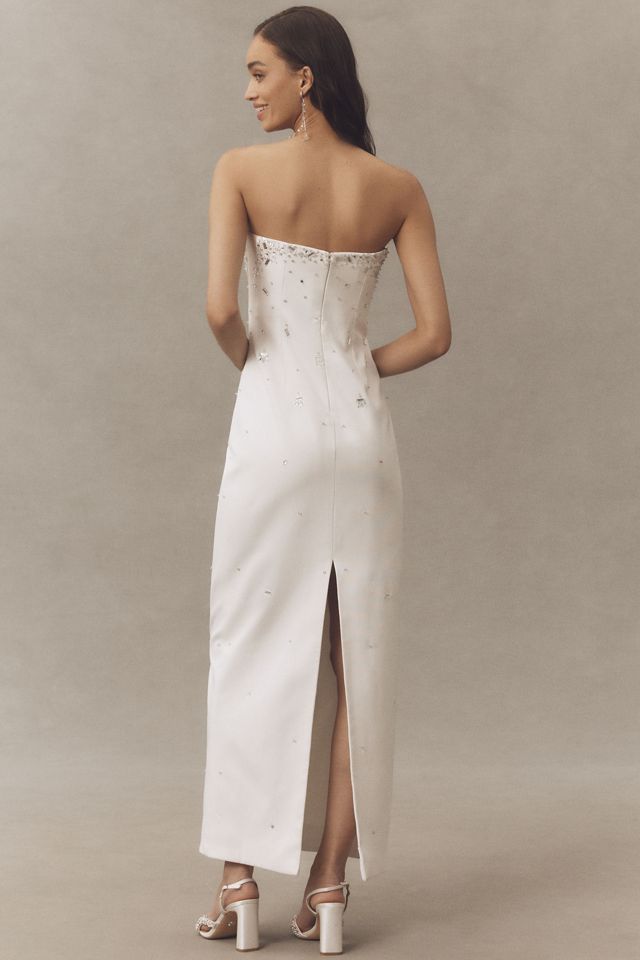 BHLDN Strapless Embellished Column Maxi Dress #1