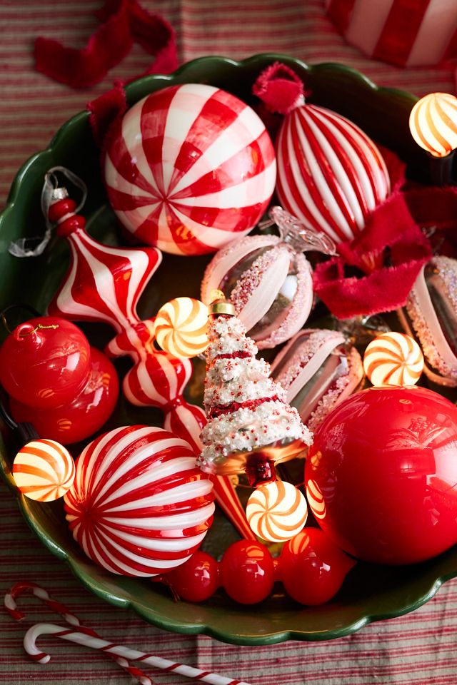 Gingham Glass Globe Ornament #1