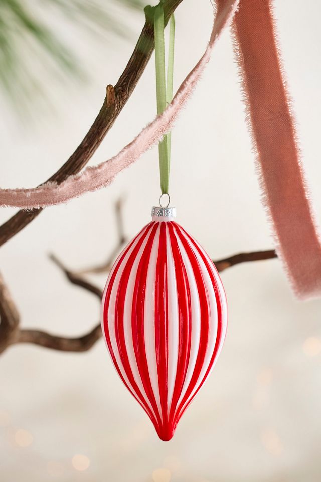 Peppermint Candy Ball Glass Ornament #1