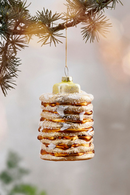 Terrain Pancake Stack Glass Ornament In Gold