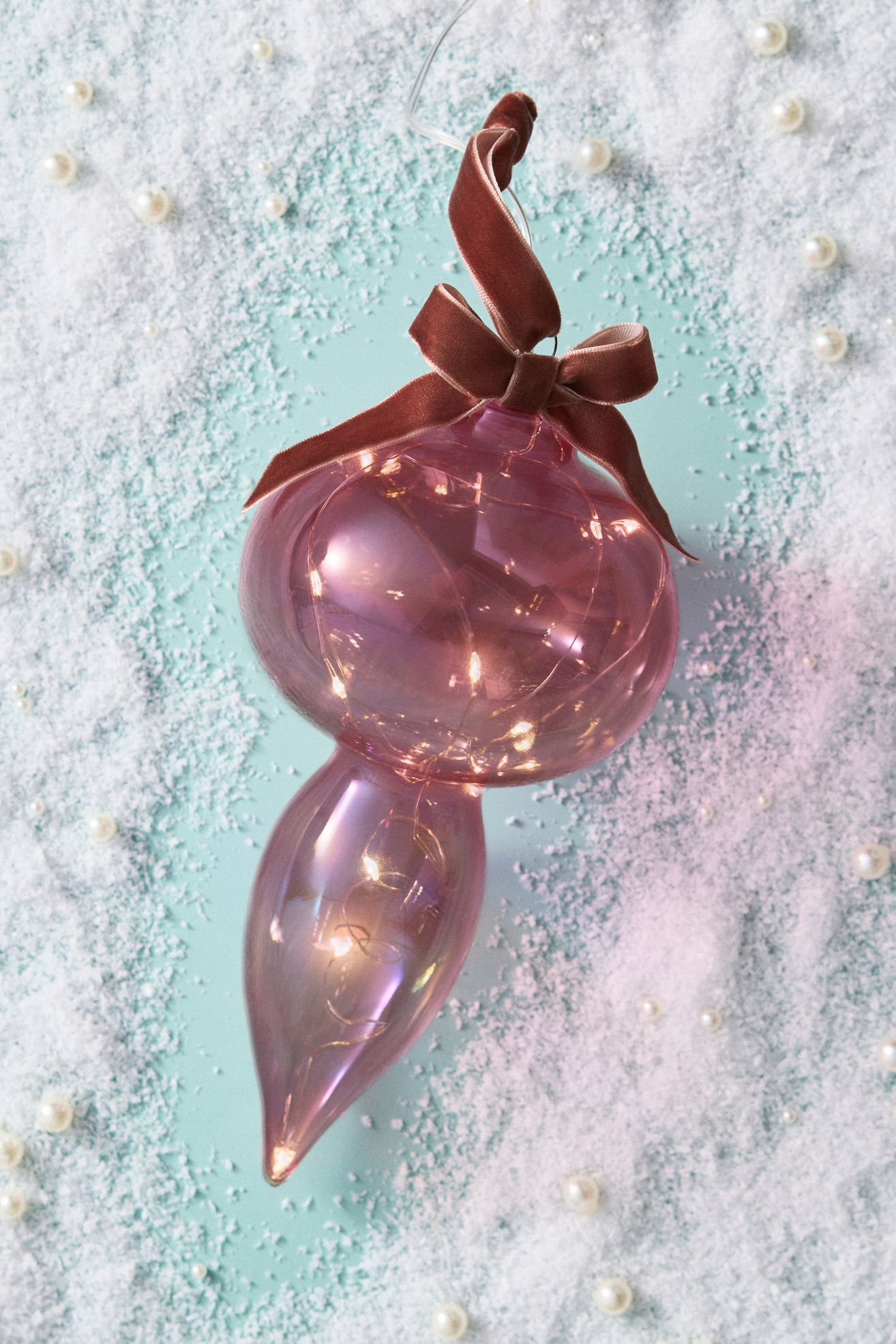 Stellar Glass Light-Up Ornament - Pink - Large, Assorted