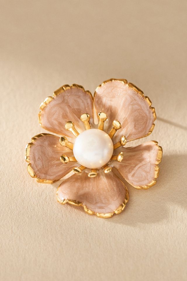 The Pink Reef Small Handpainted Floral Earrings #1