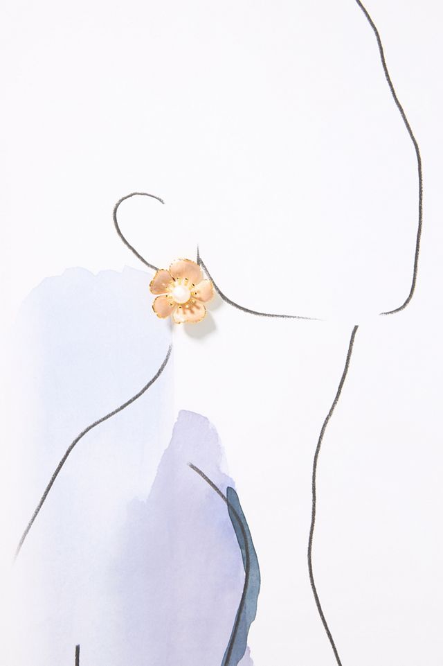 The Pink Reef Small Handpainted Floral Earrings #2