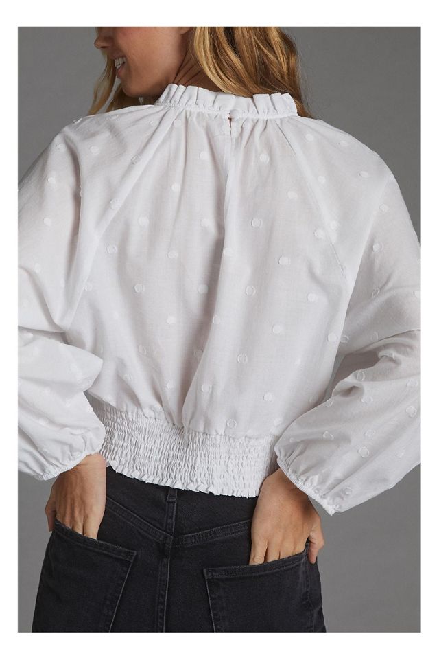 Maeve Polka Dot Puff-Sleeved Blouse #1