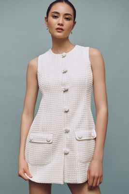 Cynthia Rowley Sleeveless Button-Front Shift Mini Dress