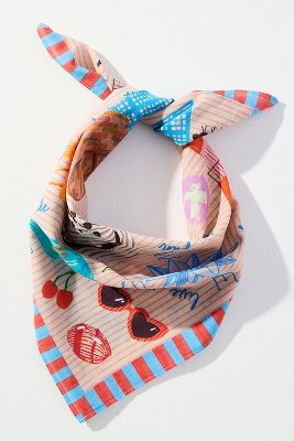 VISMAYA SUMMER EDIT COTTON SQUARE SCARF 