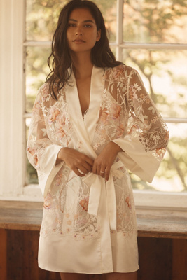 Rya Collection Dearest Embroidered Chiffon Chemise In Neutral