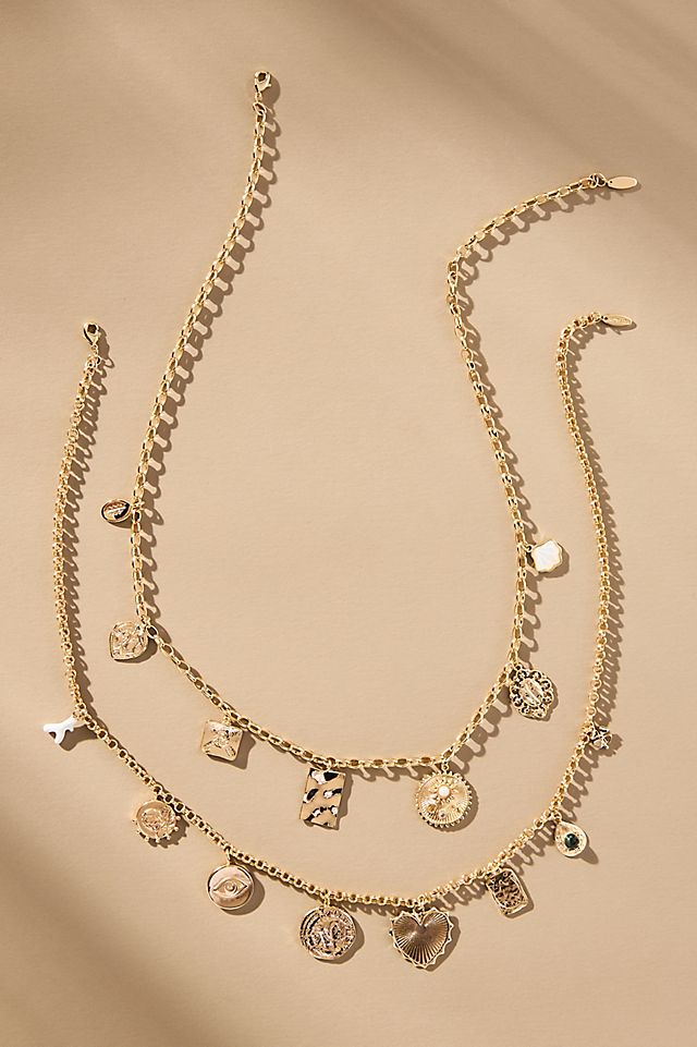 Assorted Charms Layered Necklace | Anthropologie Assorted Charms Layered Necklace | Anthropologie