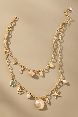 By Anthropologie Summer Icon Layered Charm Necklace