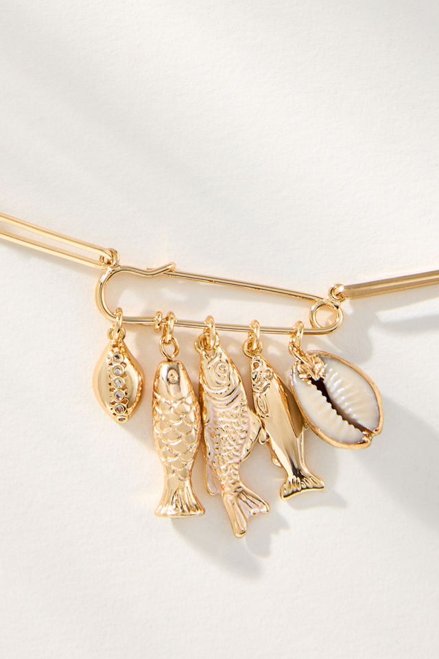 Summer Icon Bar Charm Paperclip Necklace #1