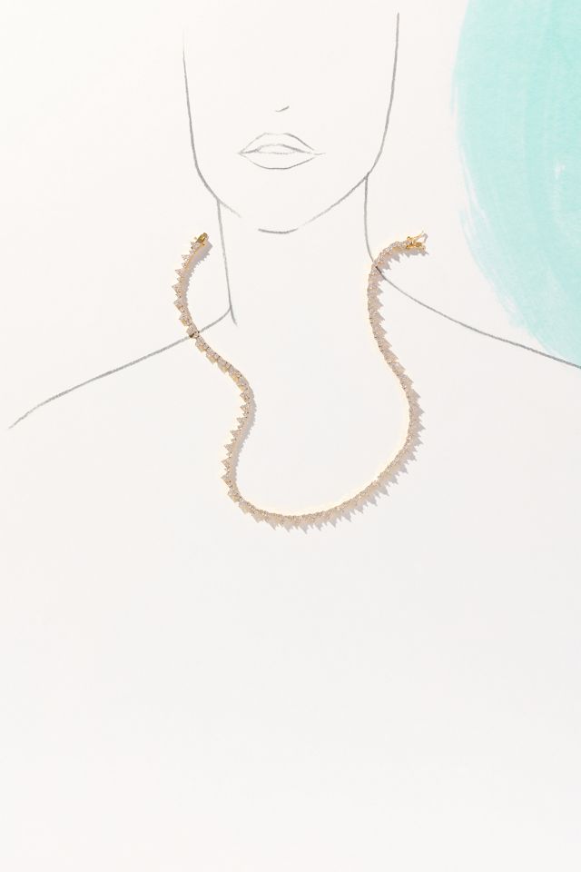 Crystal Cluster Tennis Necklace #2