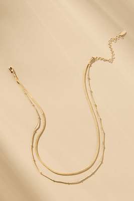 Collier chaîne double couche plaqué or par en - By Anthropologie - Modalova