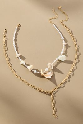 Mixed Pearl Layered Charm Necklace