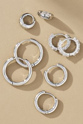 Classic Huggie Hoop Earrings, Set of 4