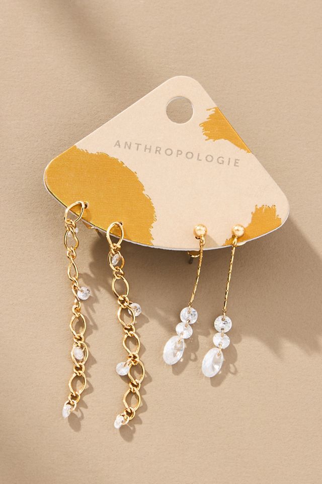 Crystal Drop Earrings, Set of 2 #1