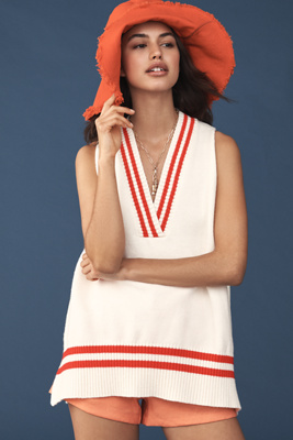 By Anthropologie Sporty Stripe Sweater Vest