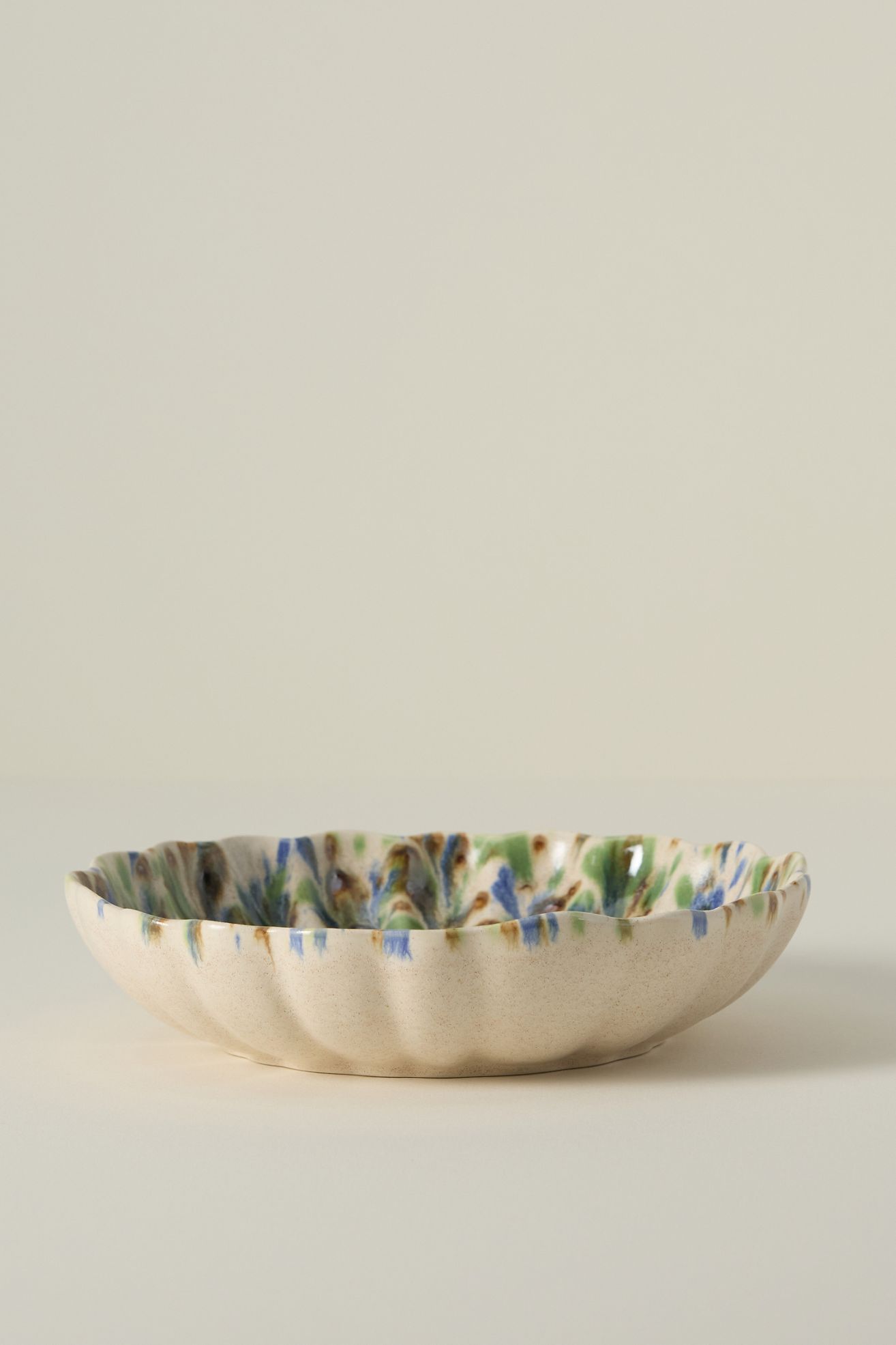 Lagos Portuguese Stoneware Pasta Bowls, Set of 4 - Green Pattern, Standard, Set Of 4