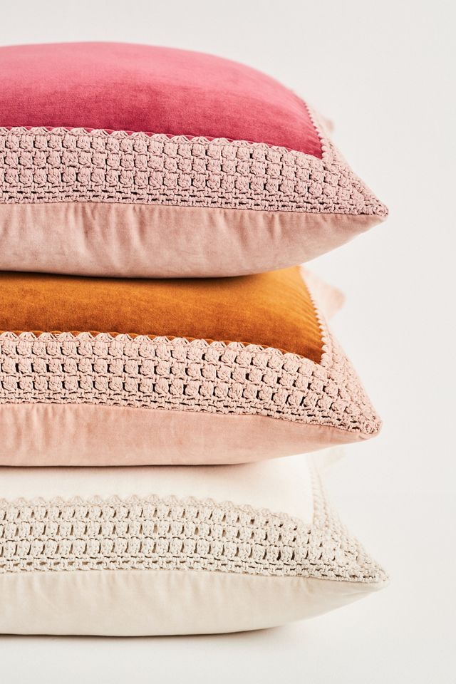 Margeux Crochet Velvet Pillow #1