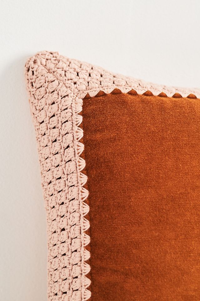 Margeux Crochet Velvet Pillow #1