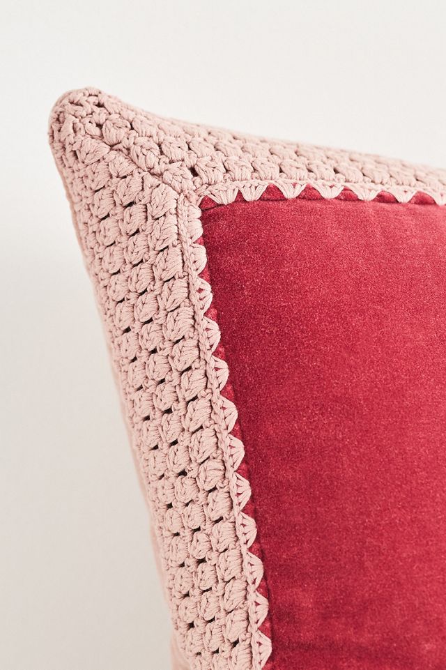 Margeux Crochet Velvet Pillow #1