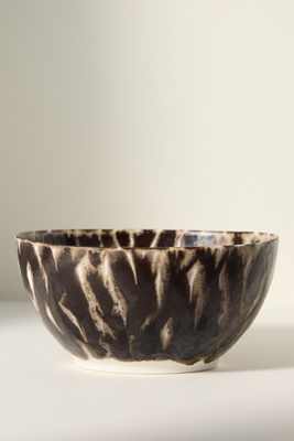 Anthropologie Malta Portuguese Fine Stoneware Large Serve Bowl In Brown