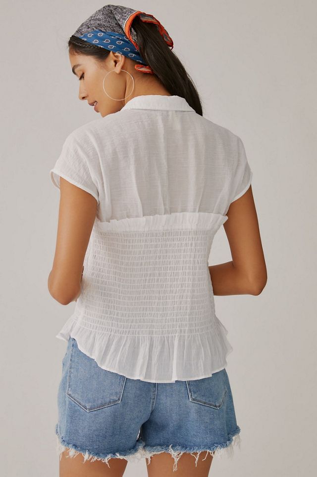 Pilcro Smocked Button Blouse #1