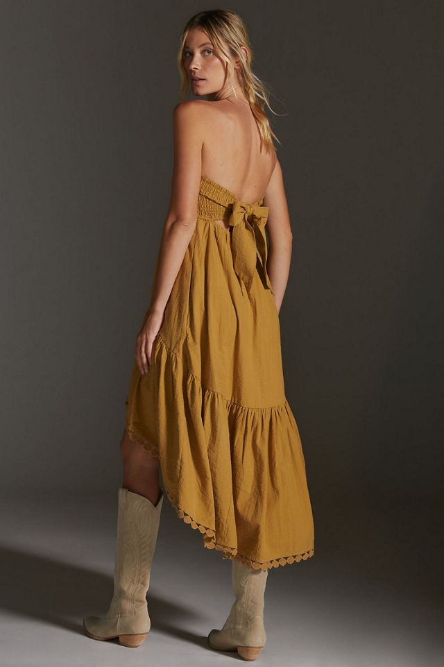 Maeve High-Low Tiered Strapless Midi Dress #1