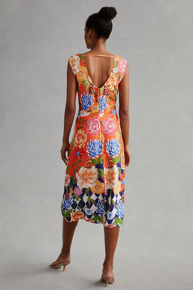Low Back Printed Midi Dress #1